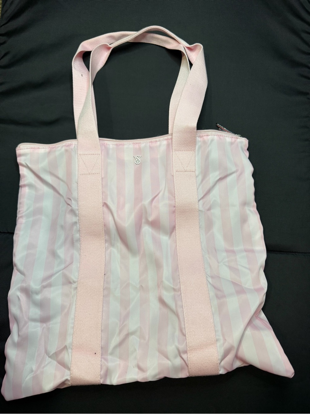 Victoria's Secret Pink & White Striped Tote
